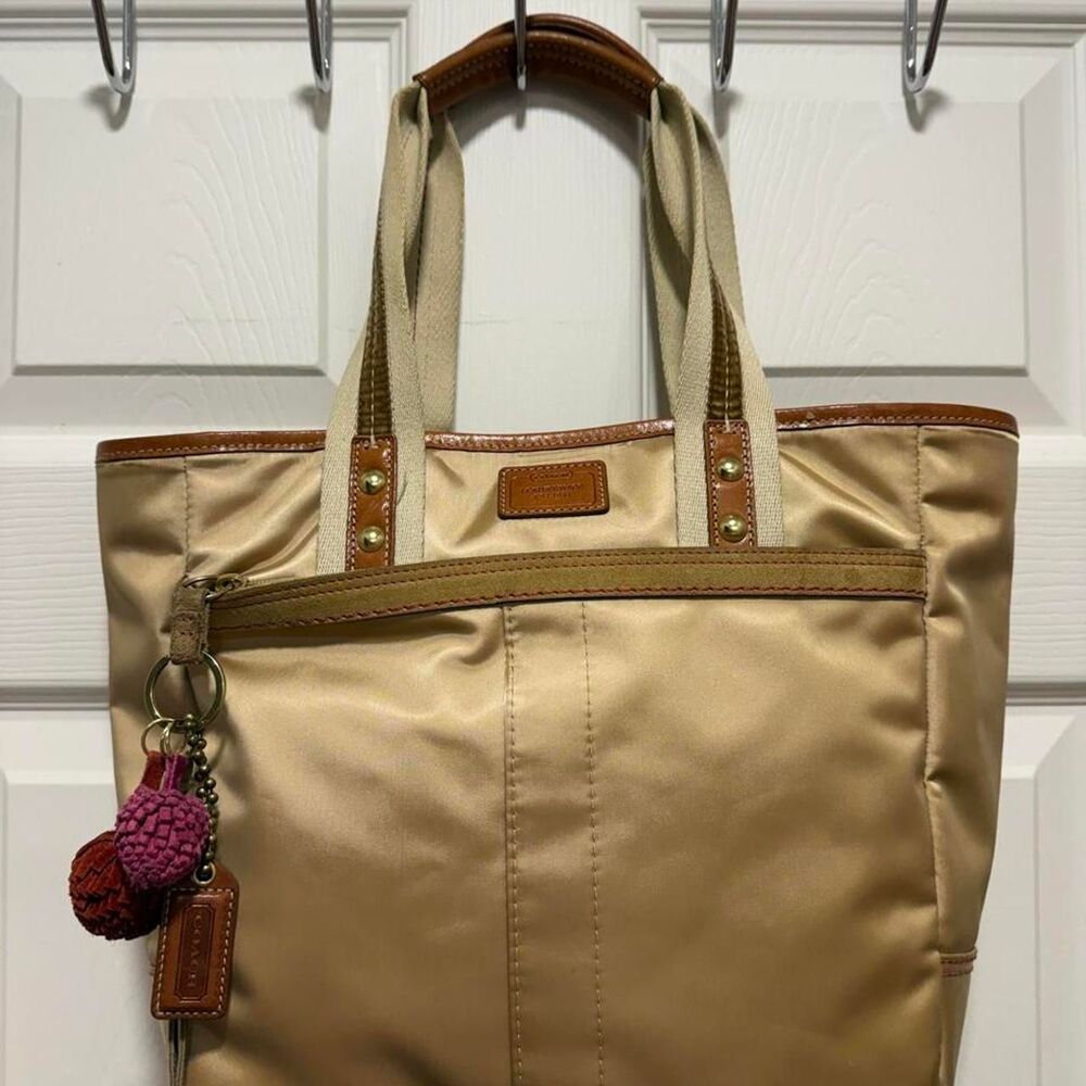 Coach Gold Nylon Tote Bag
